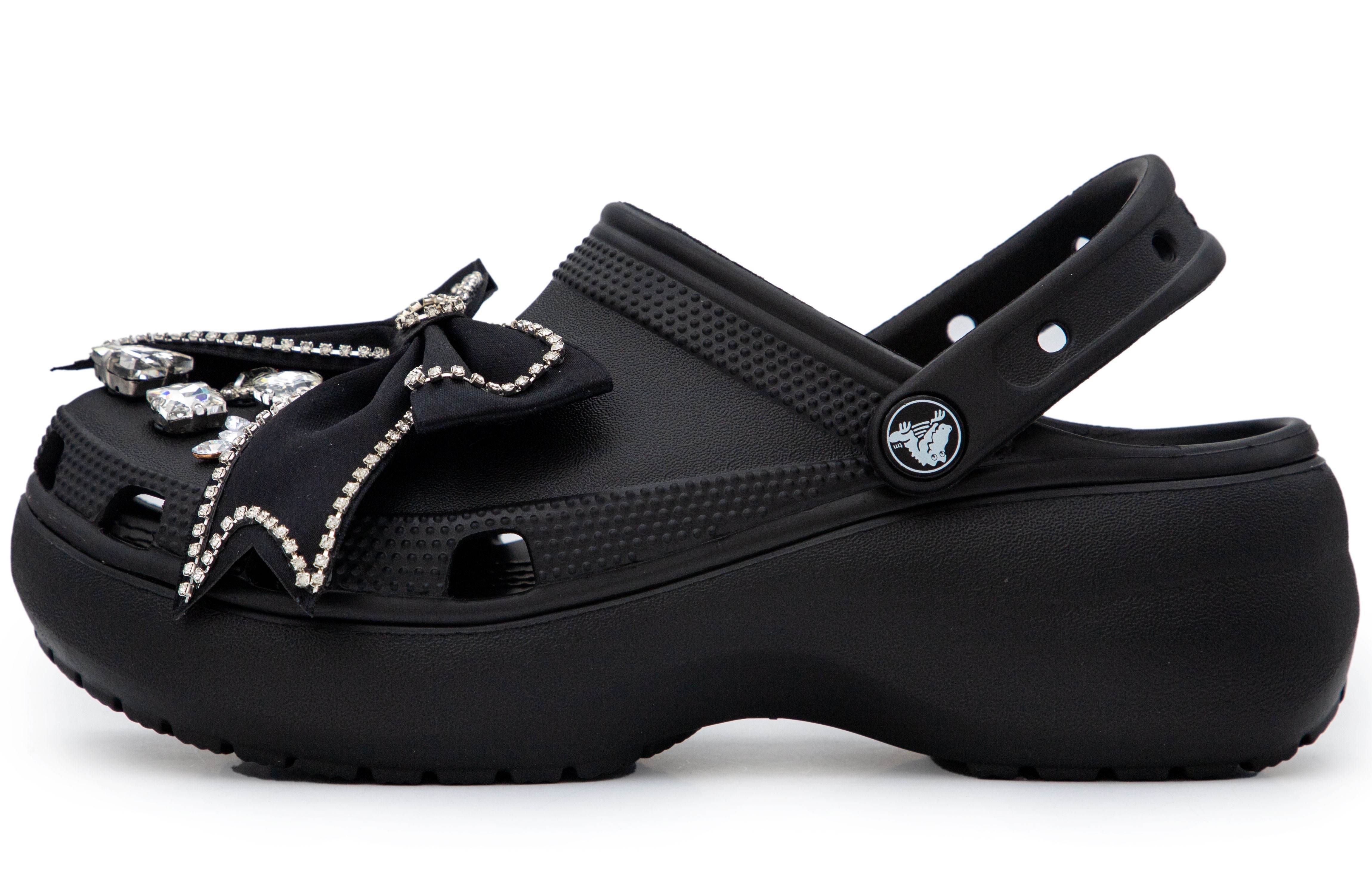 Шлепанцы женские Crocs Classic Platform Clog Black Butterfly Temptation - Boxette Shop